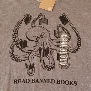 NWT Fuego "Read Banned Books" Octopus T Shirt